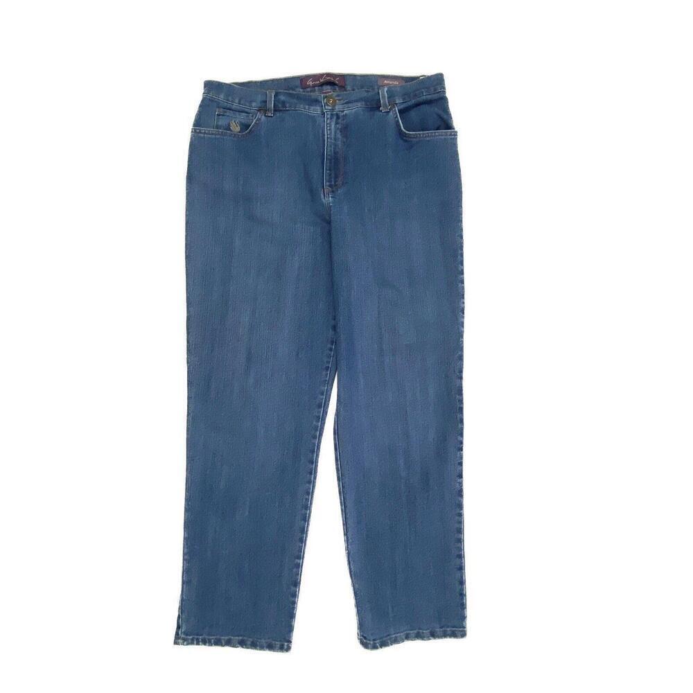 Gloria Vanderbilt Amanda Straight Leg Women's size‎ 16P Medium Blue Denim Jeans